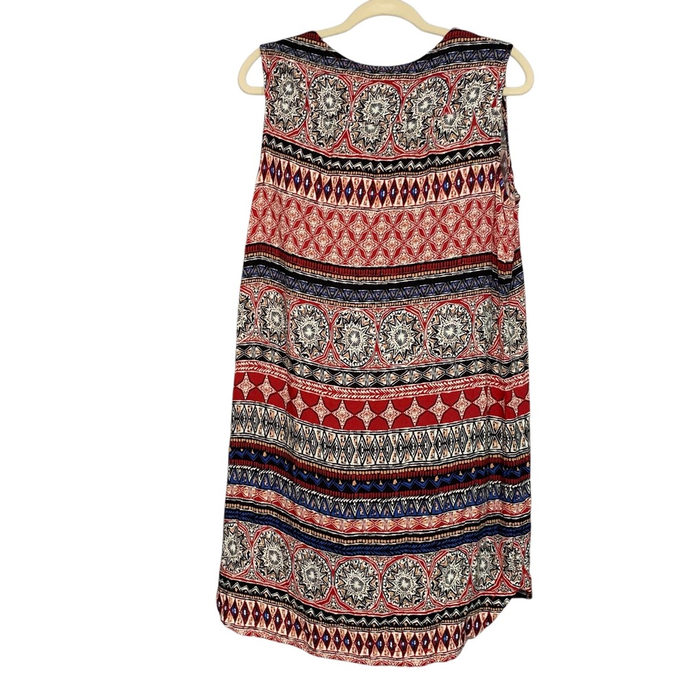 beachlunchlounge Women's Sleeveless Dress Size L Red Bohemian Print - Picture 2 of 9